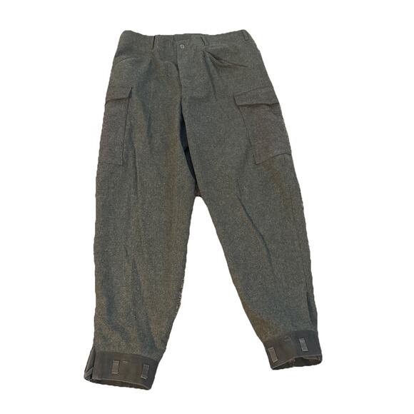Vintage Swiss Army Trousers Men 36x42 Gray Green Heavy Wool Field Pants Military - Picture 1 of 7
